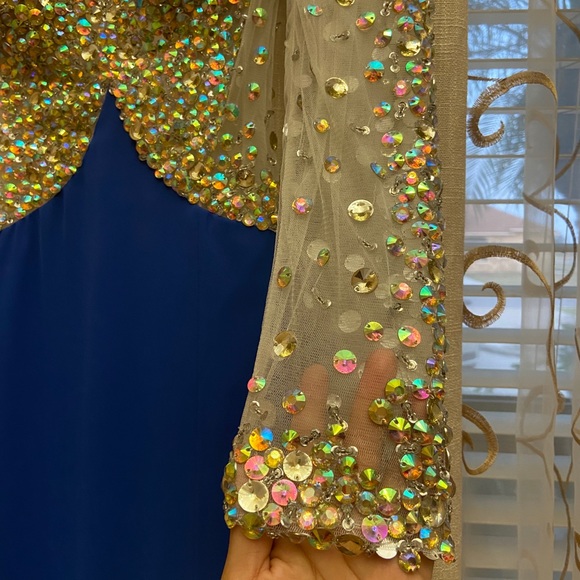 Blue Iridescent Crystal Gown - Picture 6 of 10